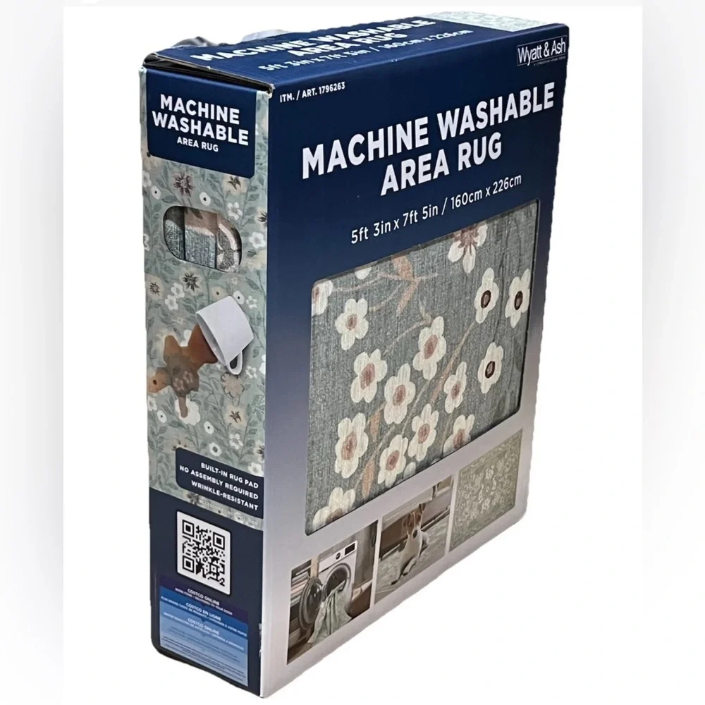 NEW Wyatt & Ash Washable Indoor Area Rug 5'3